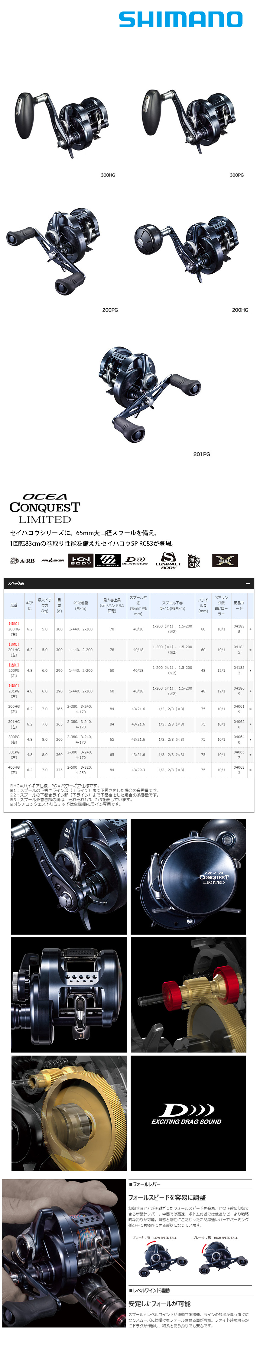 SHIMANO 20 OCEA CONQUEST LIMITED 200HG [兩軸捲線器] - 漁拓